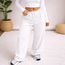 Calça Unissex Baggy de Moletom Cargo Streetwear Exclusiva clean HipHop premium Wide Leg Confortável Básica Lisa neutra