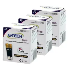 1, 2, 3 ou 4 Fracos de Tiras Free1 G-tech de Glicose c/50 Original - Para Medição De Glicose