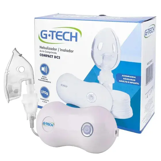 Nebulizador Compressor G-Tech Compact DC2 Branco 100V/240V