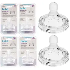 kit 2 Bico De Mamadeira Anticólica Pétala Silicone Buba Easy Flow