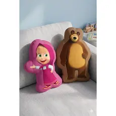 Almofada Masha e o Urso em Formato Irregular | Decorativa Infantil em Micropercal | Unidade ou Kit