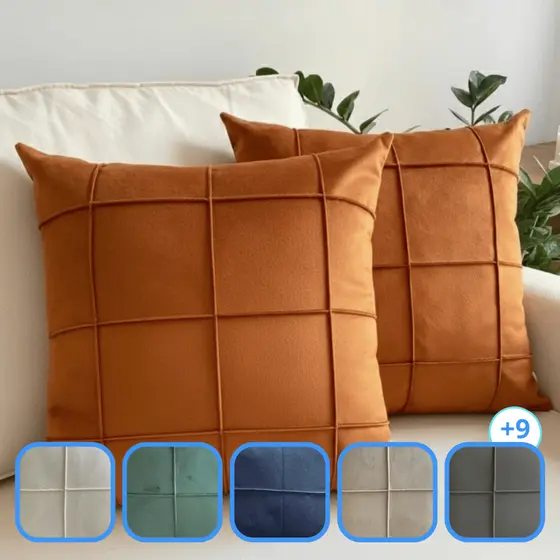 kit 2 capas de almofada Decorativa em Suede Square 45x45Cm Para Sofá Cama Toque Macio e Aveludado Varias Cores