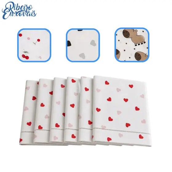 Kit 2/4/6 Fronhas Percal 100% Algodão Ponto Palito Capa Para Travesseiro Estampado Cama Quarto