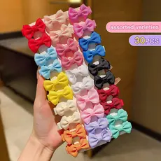 30 Grampos De Cabelo De Tecido Com Laço Aleatório Colorido Adequados Para Uso Diário Como Acessórios