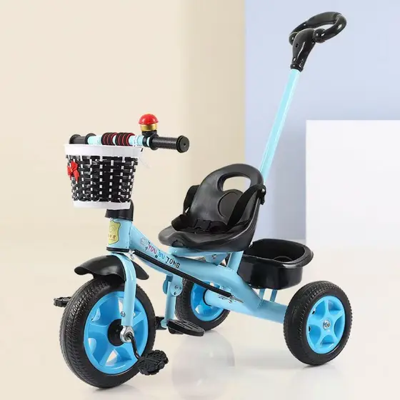 Triciclo infantil com suporte para carrinho e sensor bicicleta infantil de 3 rodas--3607