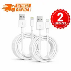 Kit 2 Cabos Lightning Compatível Iphone 1 Metro Carregamento Rápido Turbo modelos do 5 ao 14