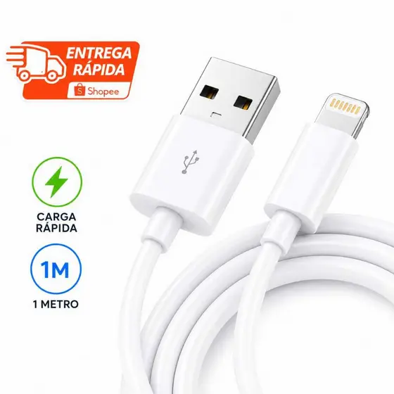Cabo Lightning Turbo 1 Metro Carregamento Rápido modelos 5 ao 14
