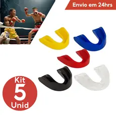Kit 5 Protetor Bucal Simples Moldável Água Quente Luta Boxe