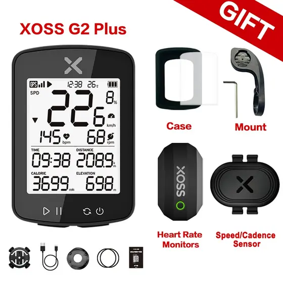 XOSS G2 G + 2 Computador De Bicicleta Sem Fio GPS Veloc铆metro Od么metro 脌 Prova D'谩gua Compat铆vel Com Bluetooth ANT + Cic