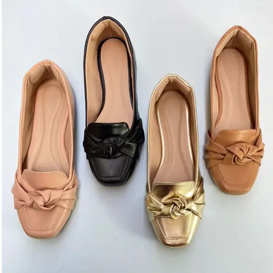 Mocassim Feminino Bico Quadrado Sandália Feminina Rasteirinha Sapato Mulher Papete Feminina
