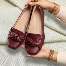 Mocassim Feminino Marsala Bico Quadrado Confortavel Sapato Calçado Sapatilha Feminina