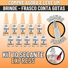 Kit 10 Esmaltes Secante Express Risque Seca em 50 Segundos Secante Esmalte