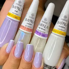 Impala Kit 4 Esmaltes Impala Zaz Neném Top Blanc e Branco Esmalte Atacado