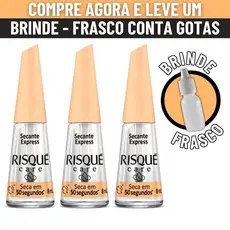 Kit 3 Esmalte Secante Express Risque Seca em 50 Segundos