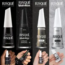 Esmaltes Risqué Tons Cinza Preto Metalico Brilho Nova Coleção lollapalooza Escolha a Quantidade