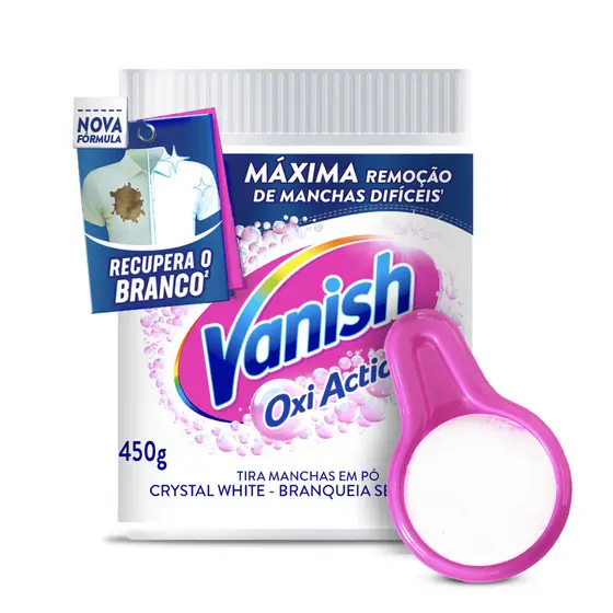 Kit com 2 Tira Manchas Vanish Oxi Crystal White 450Gr