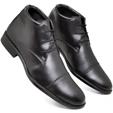 Bota Masculina Social Cano Médio Cadarço Confortável Coturno Couro Ortopédico Presente Dia Pais