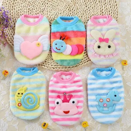 Flannel Roupas Quentes De Cachorro De Estimação Recém-Nascido Gato De Outono De Inverno Colete De Animais