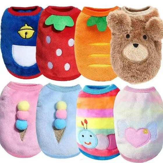 Xícara De Chá Quente De Flanela De Desenho Animado , Cachorro , Gato , Roupas De Pelúcia , Colete , Suprimentos Para Ani