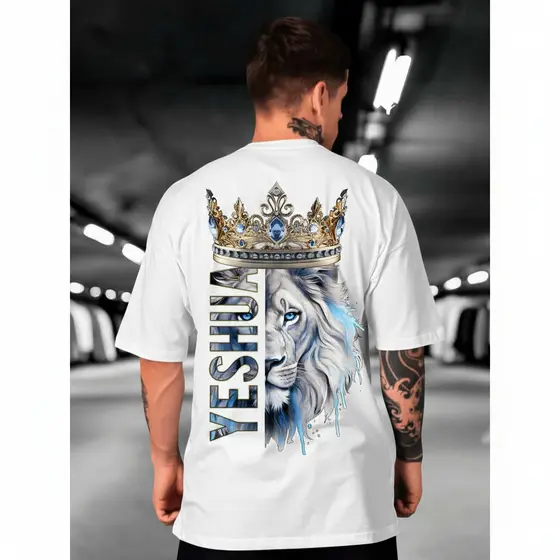 Camiseta Yeshua Leão Cristã Gospel Evangélica Unissex Tecido Premium 100% Algodão
