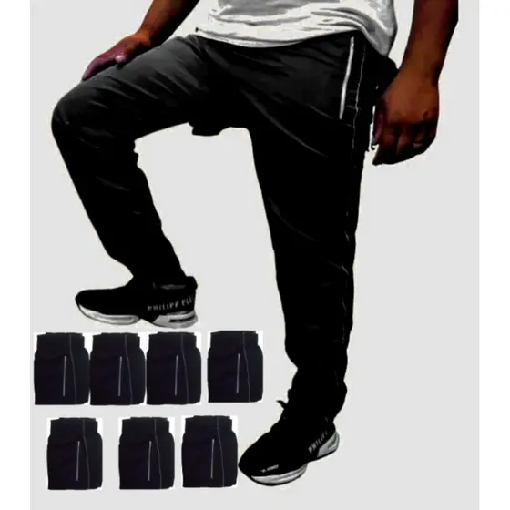 Kit 8 Calças Tactel Grossas com Zíper no Bolso, Sua Resposta para Estilo Versátil!""Detalhes que Fazem a Diferença