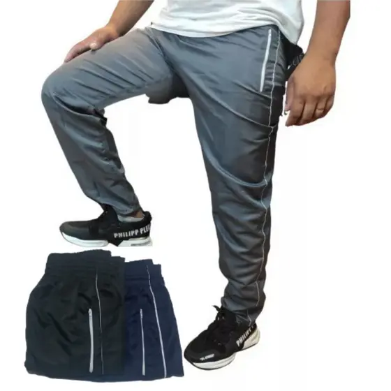 Kit 3 Calça Tactel Grosso 3 Bolso Com Ziper Academia Sport , Calça, tectel, Roupa de trabalho, uniforme, serviço Gerais