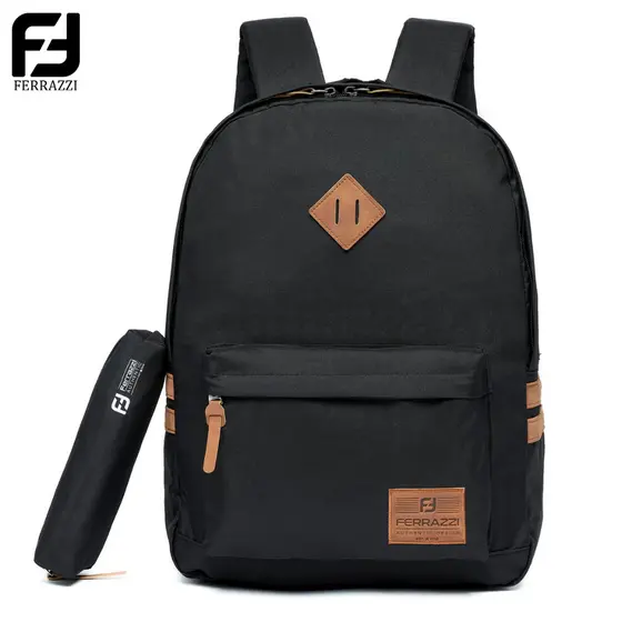 Ferrazzi Mochila Unissex Escolar Com Incluso Estojo Resistente Bolsa Uso Diário 15L Mochila Para Laptop Viagem