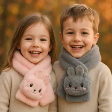 Cachecol Coelhinho Infantil Pelúcia Bichinhos Pelúcidos para Inverno