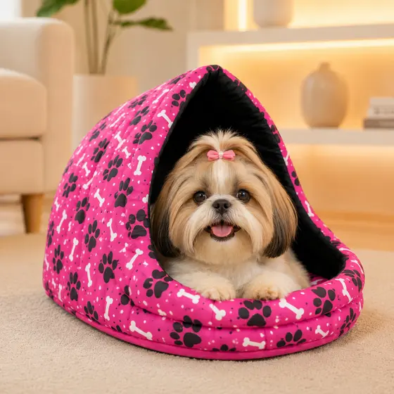 Caminha Iglu Toca Pet Espuma Cachorro Cão Gato Macia Piso Frio Inverno P M G Pequeno Médio Grande