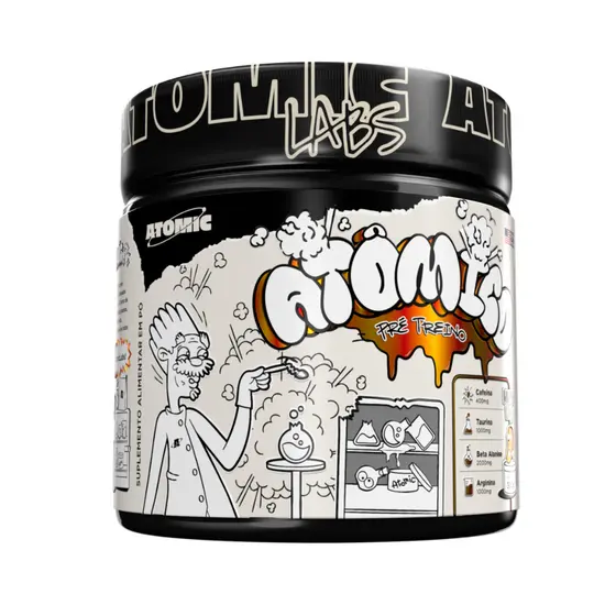 Pré Treino Atômico 300g Sabor: Mango Loko - Atomic Labs  Pre Workout com Cafeína e Beta Alanina