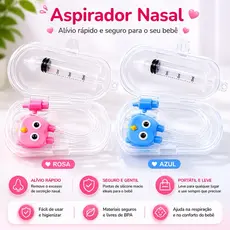 Aspirador Nasal Infantil com ou sem Estojo Praticidade e Higiene do Bebê Nariz Sugador Catarro com ou sem Seringa