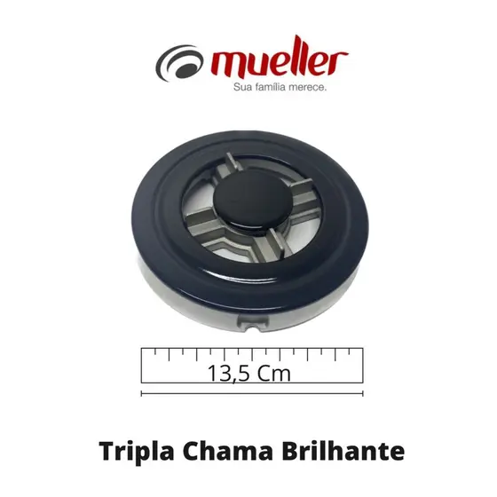 Queimador +espalhador Tripla Fogão Mueller Decorato 13,5cm