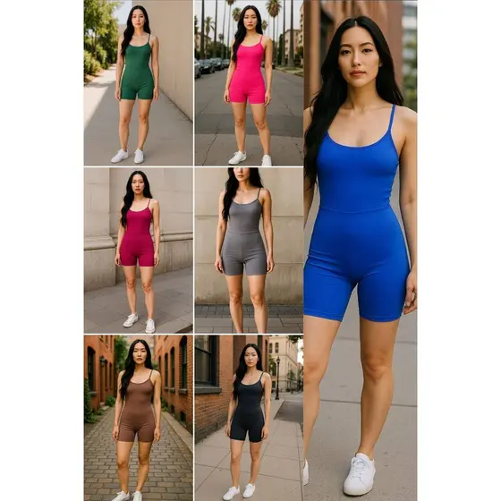 Macaquinho feminino curto roupa de academia macacão conjunto casual