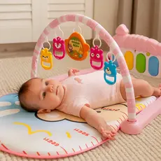 Tapete de Atividades Musical com Piano Interativo Som e Móbiles para Bebê