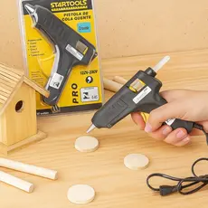 Pistola de Cola Quente Bivolt Profissional Grande Pequena Escola Artesanato