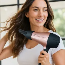 Secador De Cabelo Dobrável Portátil 1200W Bivolt Pequeno Alça Bocal Direcionador