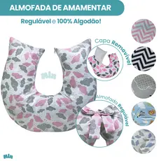 Almofada Travesseiro De Amamentação Amamentar Com Zíper E Refil Menino Menina Estampado
