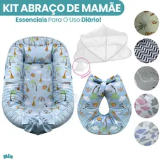 Ninho Redutor De Berço Com Ziper + Almofada Travesseiro Amamentacao E Mosquiteiro Para Ninho