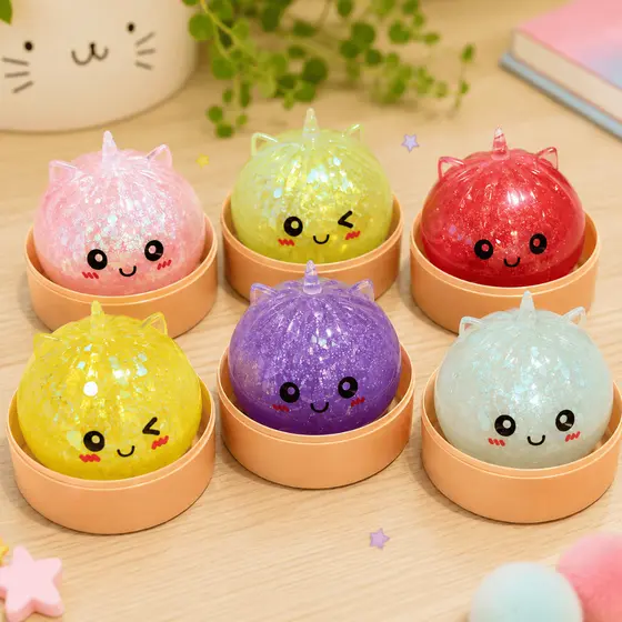 Squishy Paozinho Dumpling Unicornio Macio Brinquedo Fofinho Glitter Brilhante Raro Panelinha Presente Surpresa