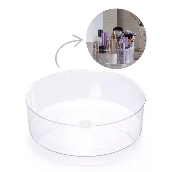 Organizador Acrílico Redondo Giratório Maquiagem 23 Cm Plasútil