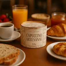 17 Latas Cappuccino Artesanal Cremoso Lata 150G Cappuciono Capucino Mimo Presente Café da manhã