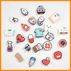 Estoque Pronto Para Acessórios para sandálias Pins Colorfully Medical Support Botão De Encanto Sapatos De Bricolagem