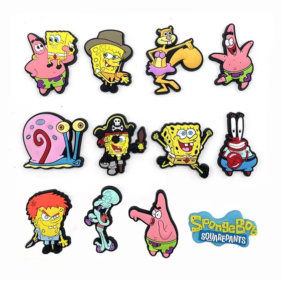 Decoração De Sapato Para De Tamanco Novo Botão De Planta Do Bob Esponja
