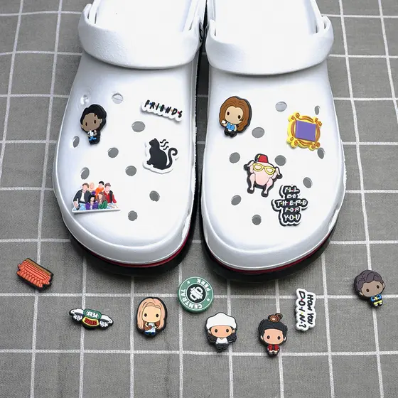 Sapato Encantos Decorações Pinos Amigos TV drama Lula Médico Cinza Escritório DIY Sapatos Charme Botão