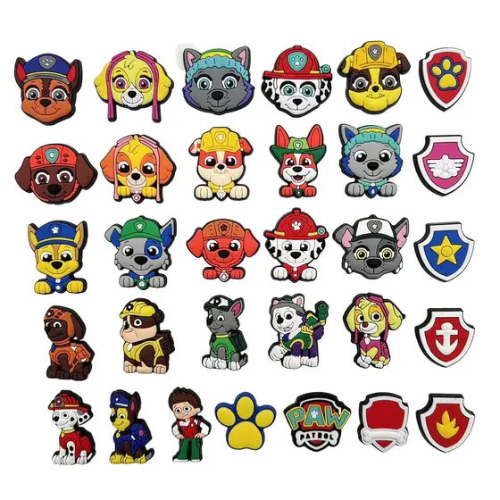 Pins PVC Novo Desenho Animado PAW Patrol Bonito Chinelo Sapatos Botão Charme