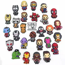 Sapatos Encantos Para Tamanco Pinos Colorido DC Marvel Herói Ícone DIY Charme Botão