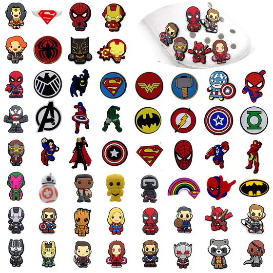 Decoração De Sapato Para Alfinetes De Tamanco Filme De Desenho Animado Botão DIY Do Homem-Aranha