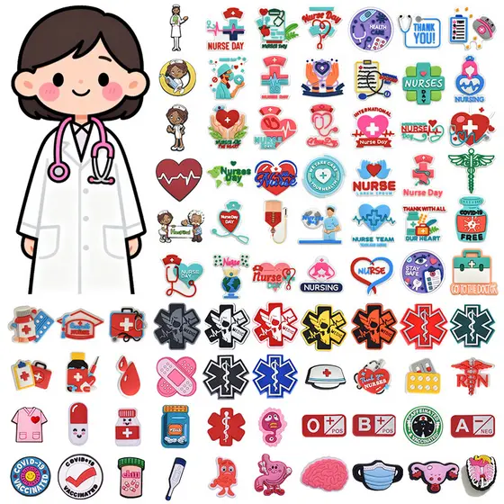 Decoração De Sapato Para Alfinetes De Tamanco Médico Enfermeira Botão DIY