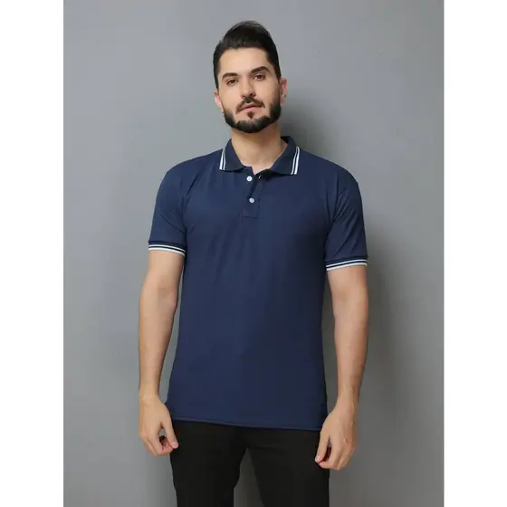 Camisa POLO GOLA LISTA masculina tecido algodão piquet