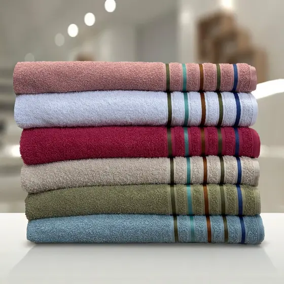 Toalha de Rosto 50x80 cm Felpuda Village 340g/m² 100% Algodão Macia Absorvente